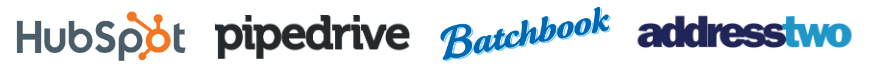 CRM Logos - HubSpot Pipedrive Batchbook AddressTwo